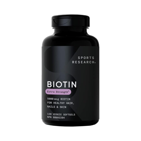 Біотин Sports Research Biotin 5000 мкг, 120 вегетаріанських капсул