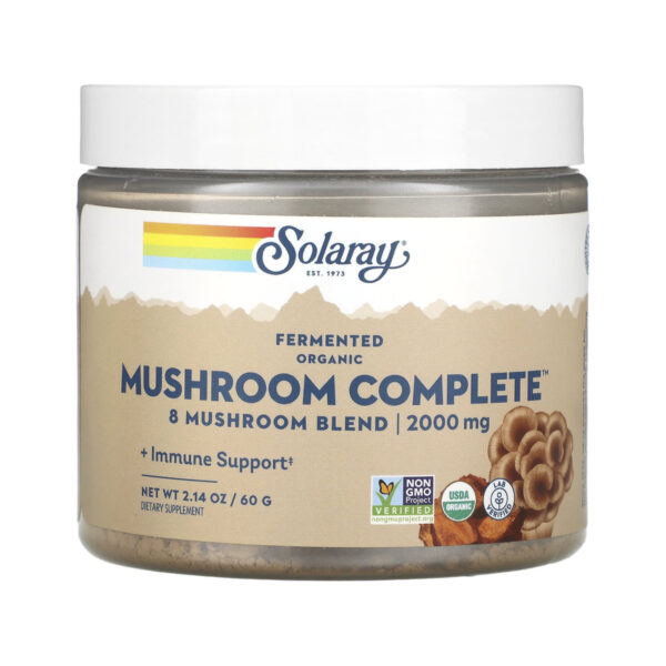 Грибний комплекс Solaray Organic Fermented Mushroom Complete 2000 мг, 60 г