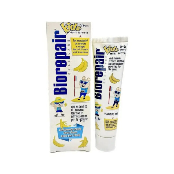 Зубна паста Biorepair Kids Milk Teeth Веселе мишеня, зі смаком банану, 50 мл