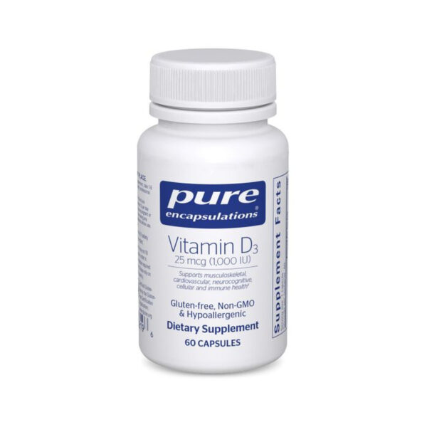 Вітамін D3 Pure Encapsulations Vitamin D3 1000 МО, 60 капсул