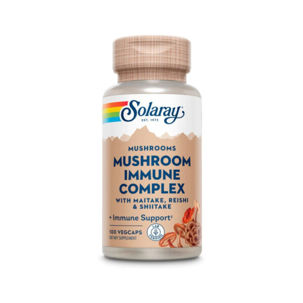 Гриби комплекс Solaray Mushroom Immune Complex with Maitake, Reishi & Shiitake 600 мг, 100 капсул
