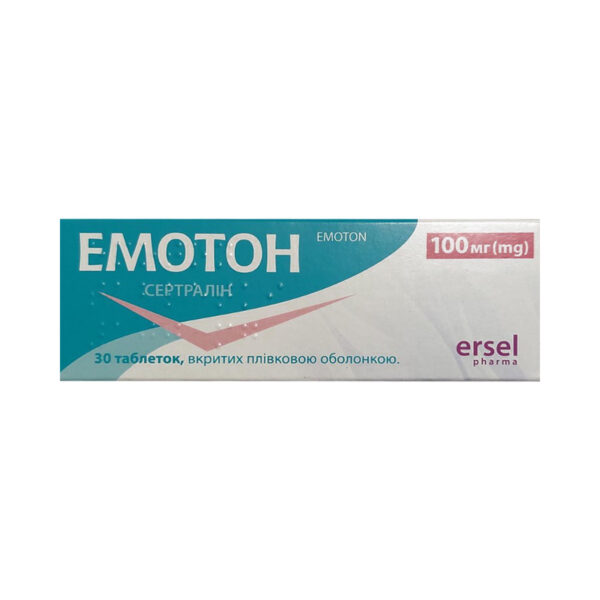 Емотон таблетки, в/плів. обол. по 100 мг №30 (10х3)