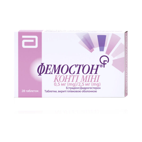 Фемостон конті міні таблетки, в/плів. обол. по 0.5 мг/2.5 мг №28