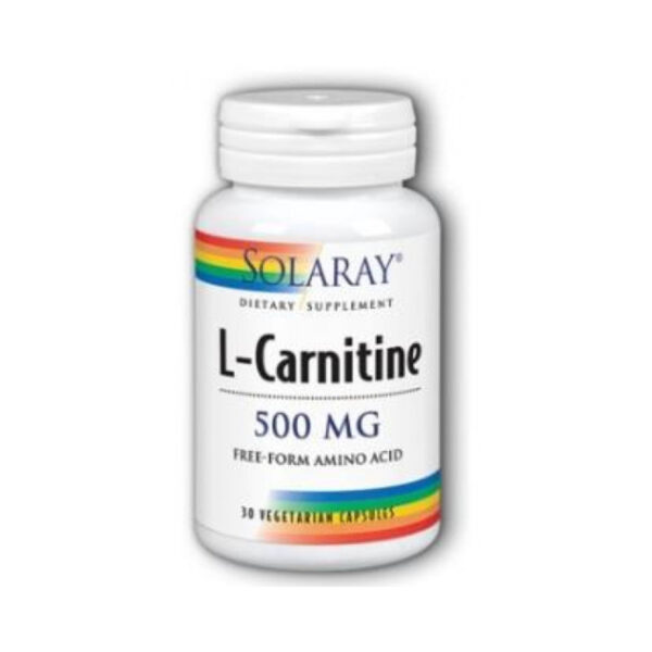 L-карнітин Solaray L-Carnitine Free Form 500mg, 30 капсул