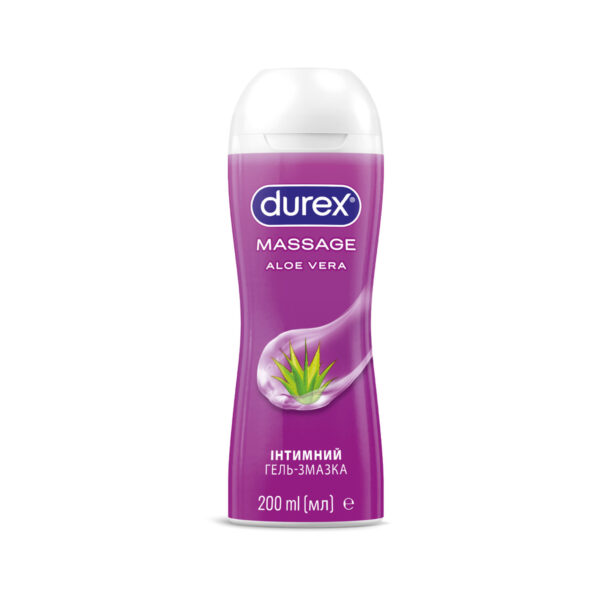 Інтимний гель-змазка Durex Play Massage 2 in 1 with Aloe Vera з алое вера для масажу (лубрикант), 200 мл