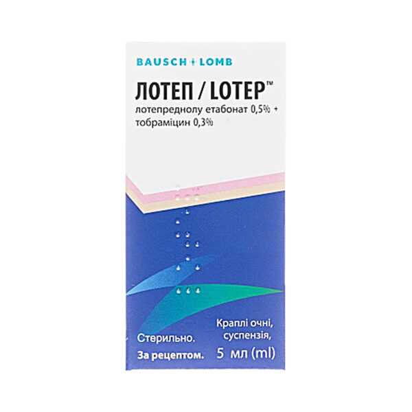 Лотеп краплі оч., сусп. 0.5 %/0.3 % по 5 мл у пляш.-крап.