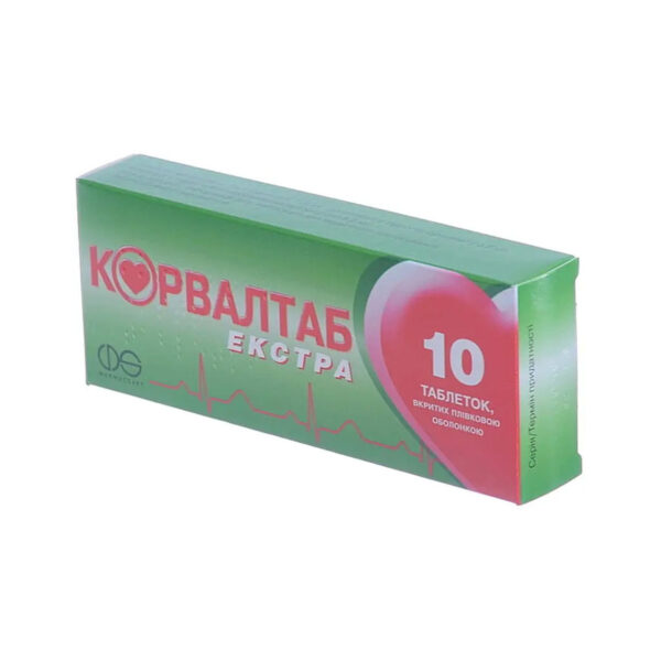 Корвалтаб екстра таблетки, в/плів. обол. №10