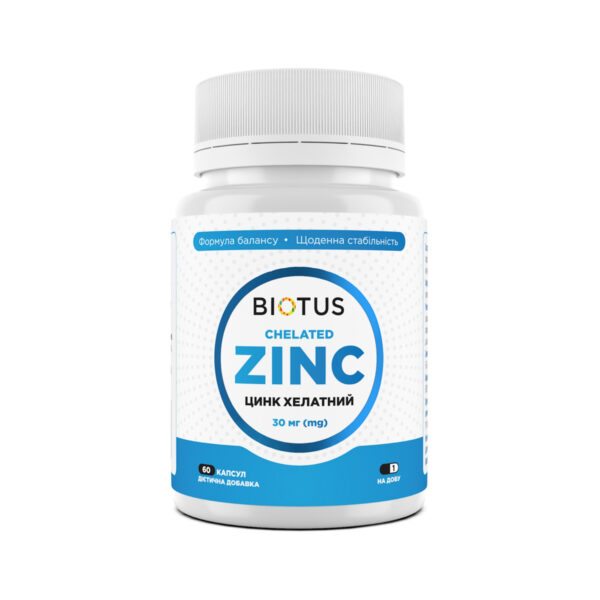 Хелатний цинк Biotus Chelated Zinc капсули по 30 мг №60