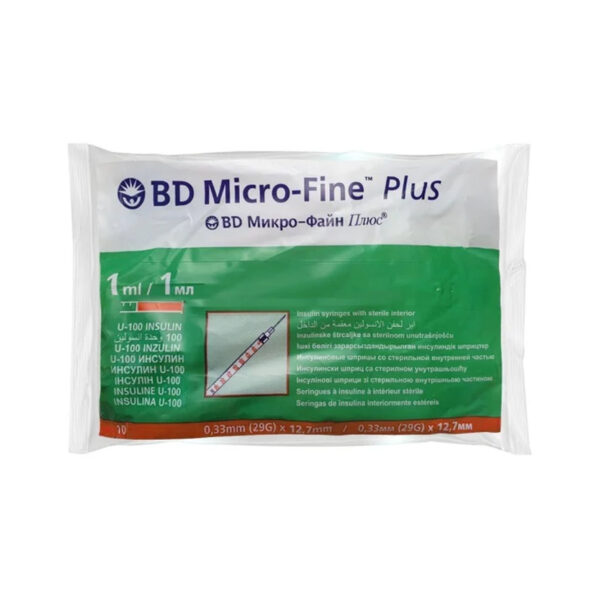 Шприц інсуліновий 1 мл U-100 BD Micro-Fine Plus 29G (0.33 x 12.7 мм), 1 штука