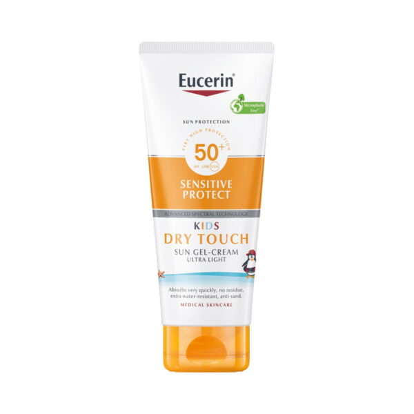 Гель-крем сонцезахисний Eucerin Sun SPF50+ Sensitive Protect Kids ультралегкий для дітей від 3-х місяців (63040), 200 мл