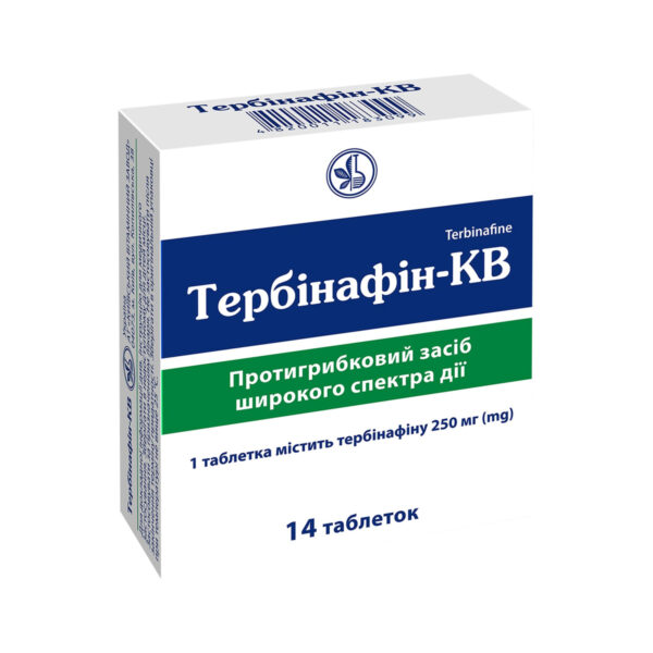Тербінафін-КВ таблетки по 250 мг №14 (7х2)