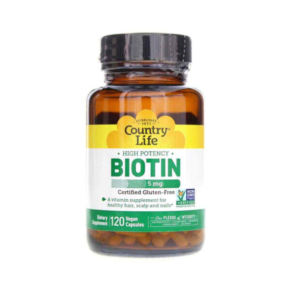 Біотин Country Life Biotin 5000 мкг, 120 капсул