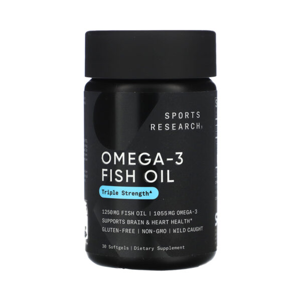 Омега 3 риб'ячий жир Sports Research Omega-3 Fish Oil потрійна сила 1250 мг, 30 капсул