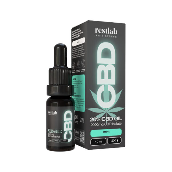 Олія CBD 20% Restlab зі смаком м'яти краплі, 10 мл