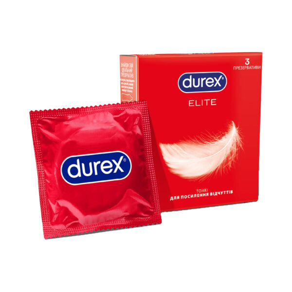 Презервативи латексні Durex Elite особливо тонкі, 3 штуки