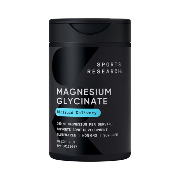 Магнію гліцинат Sports Research Magnesium Glycinate 160 мг, 60 м'яких капсул