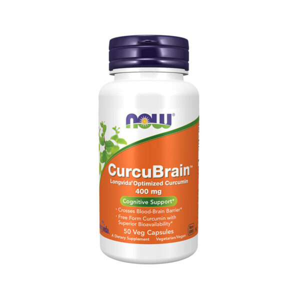 Куркубрейн NOW Curcubrain 400 мг, 50 вегетеріанських капсул
