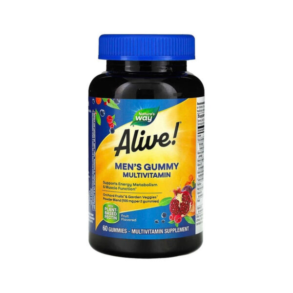 Мультивітаміни для чоловіків Nature's Way Alive! Men's Gummy MultiVitamin фрукти, 60 жувальних цукерок