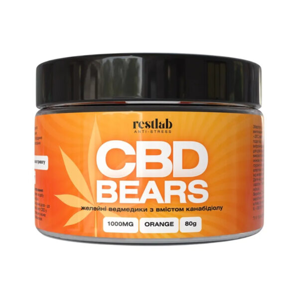 Желейні ведмедики CBD Restlab з канабідіолом апельсин, 80 г