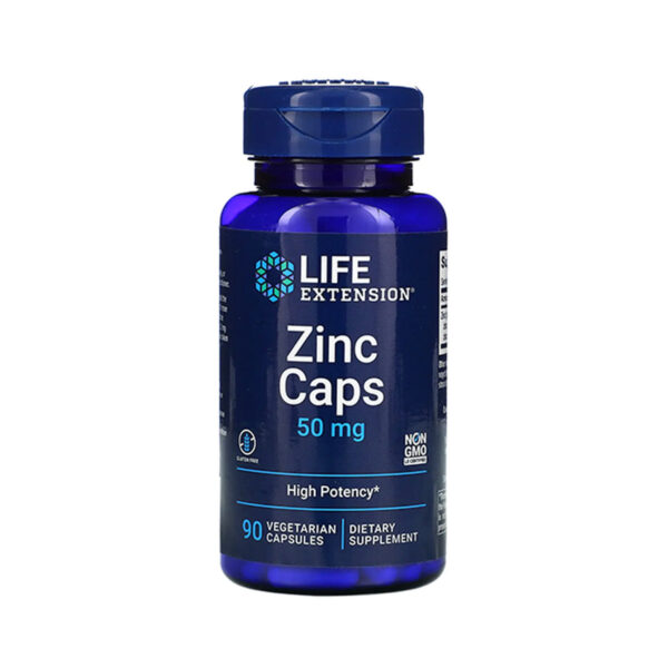Цинк високої ефективності Life Extension Zinc Caps High Potency 50 мг, 90 вегетаріанських капсул