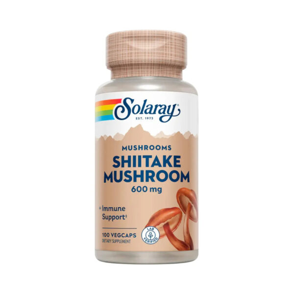 Гриб Шіїтаке Solaray Shiitake Mushroom 600 мг, 100 вегетаріанських капсул