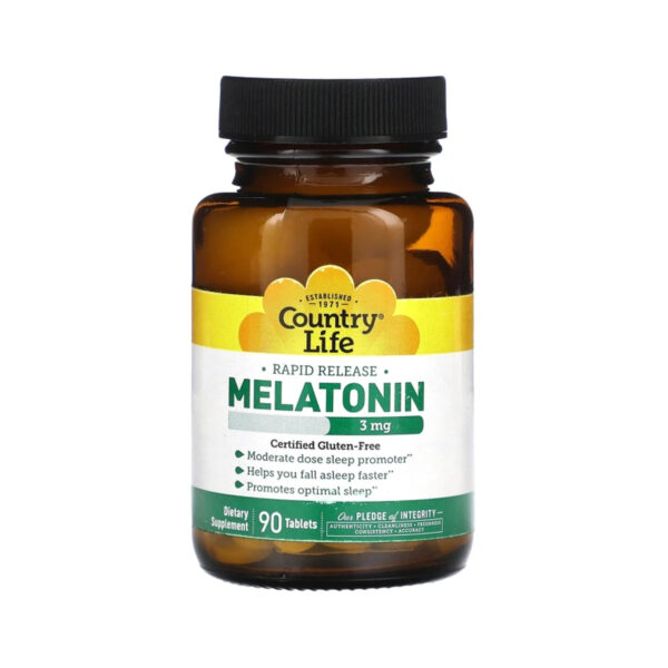 Мелатонін Country Life Melatonin 3 мг, 90 таблеток