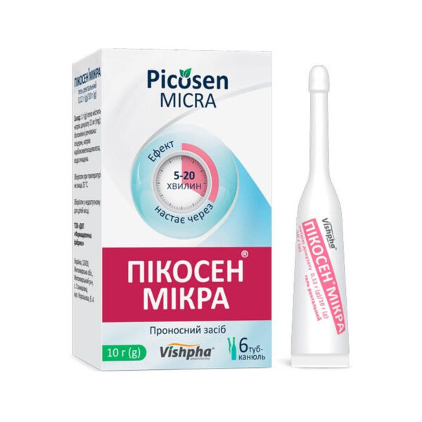 Пікосен мікра гель рект. 0.12 г/10 г по 10 г №6 у тубах-канюл.