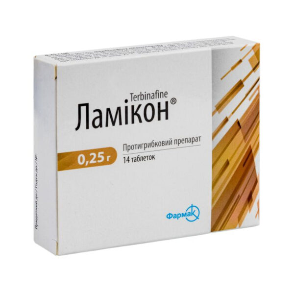 Ламікон таблетки по 0.25 г №14 (7х2)