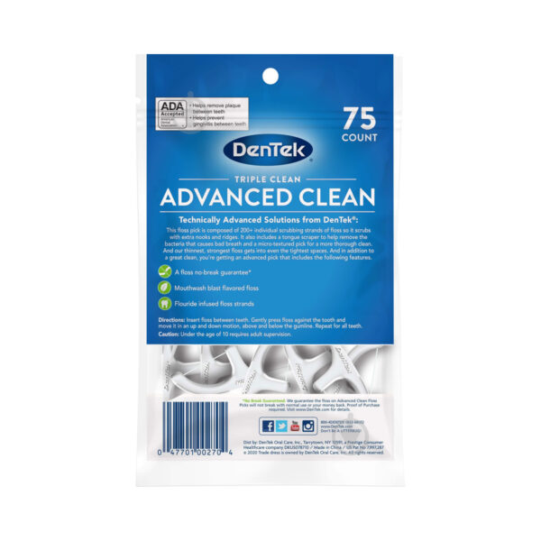 Флос-зубочистки DenTek Triple Clean Потрійне очищення, 75 штук