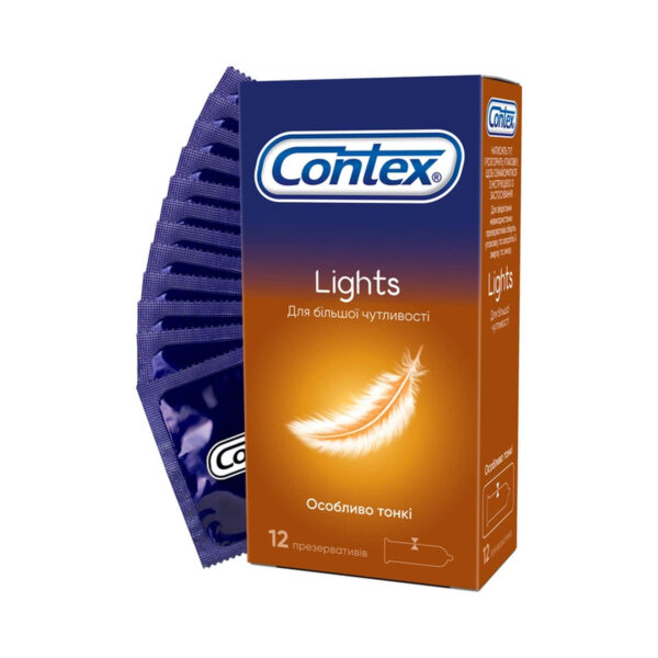 Презервативи латексні Contex Lights особливо тонкі, 12 штук
