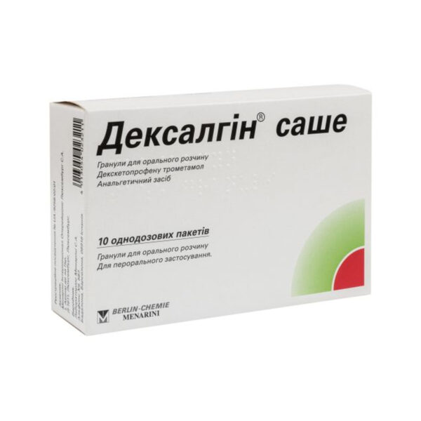 Дексалгін саше гранули д/ор. р-ну по 25 мг №10 у пак.