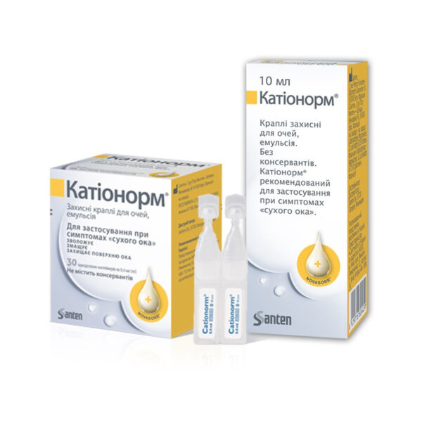 Катіонорм краплі оч. по 10 мл у флак.