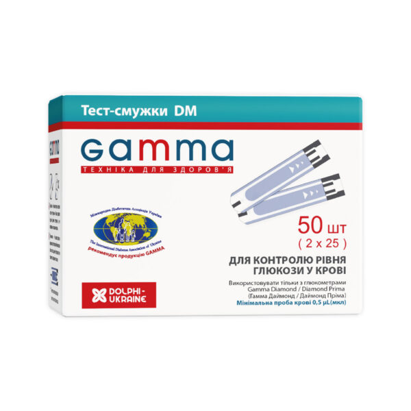 Тест-смужки Gamma DM для глюкометра 50 штук (2х25)