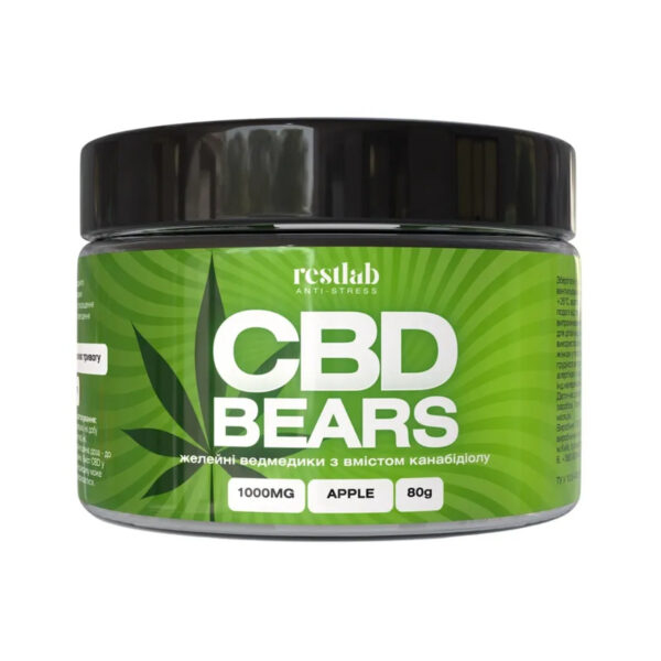 Желейні ведмедики CBD Restlab з канабідіолом яблуко, 80 г