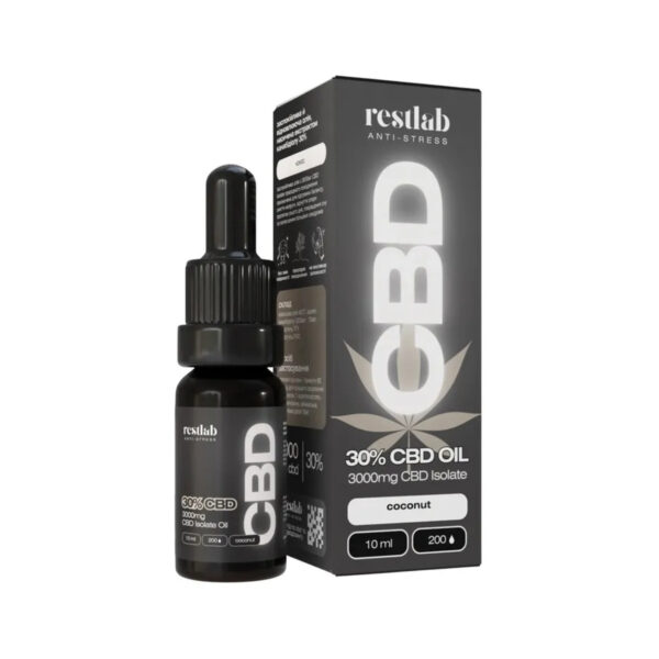 Олія CBD 30% Restlab зі смаком кокоса краплі, 10 мл