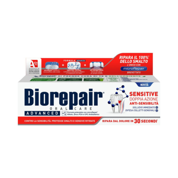Зубна паста Biorepair Advanced Звільнення від чутливості подвійна дія, 75 мл
