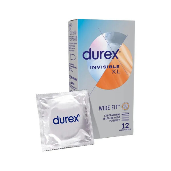 Презервативи латексні Durex Invisible XL ультратонкі збільшеного розміру, 12 штук