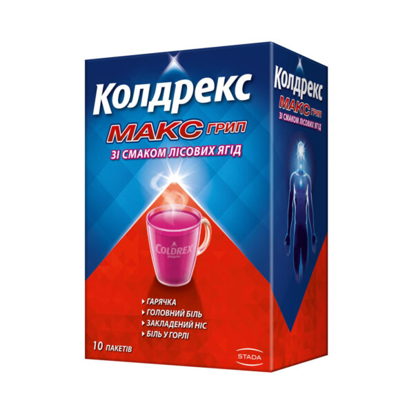 Колдрекс максгрип зі смаком лісових ягод порошок д/ор. р-ну №10 у пак.