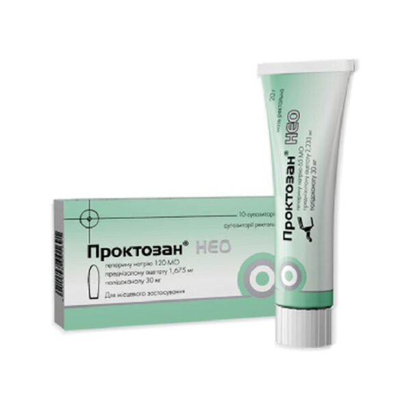 Проктозан нео мазь рект. по 20 г у тубах з аплік.