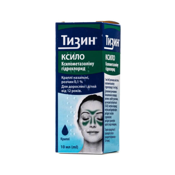 Тизин ксило краплі наз., р-н, 0.1 % по 10 мл у флак.