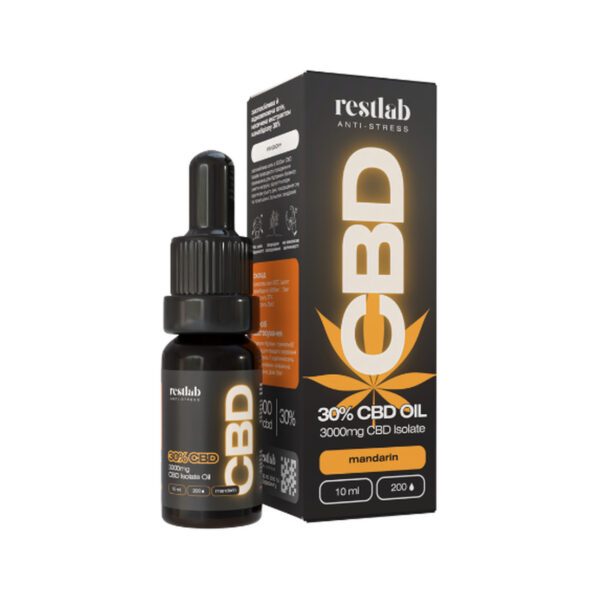 Олія CBD 30% Restlab зі смаком мандарина краплі, 10 мл