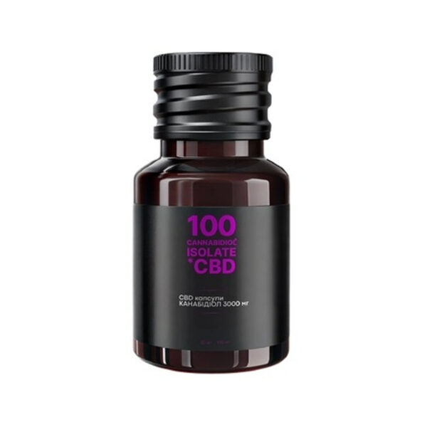 CBD isolate капсули 3000 мг, 30 капсул по 100 мг