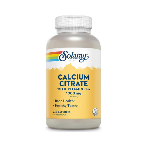 Кальція Цитрат із вітаміном D3 Solaray Calcium Citrate with Vitamin D3 1000 мг, 90 капсул