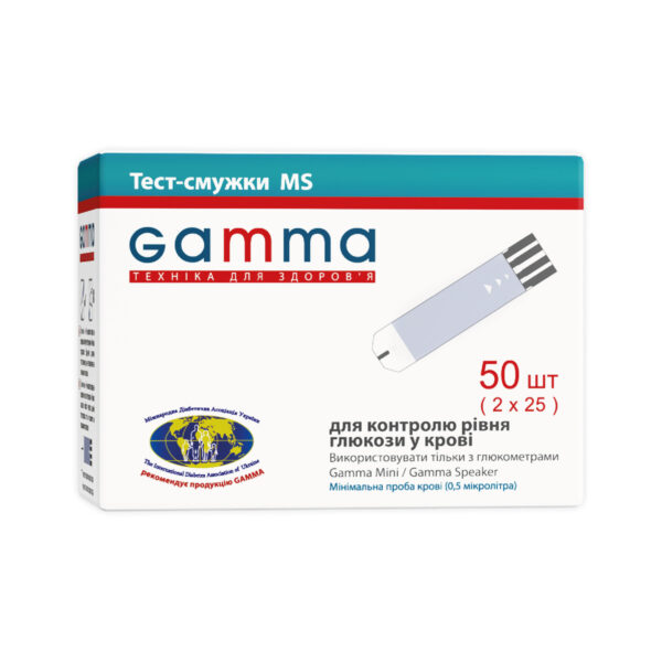 Тест-смужки Gamma MS Mini/Speaker для глюкометра 50 штук (2х25)