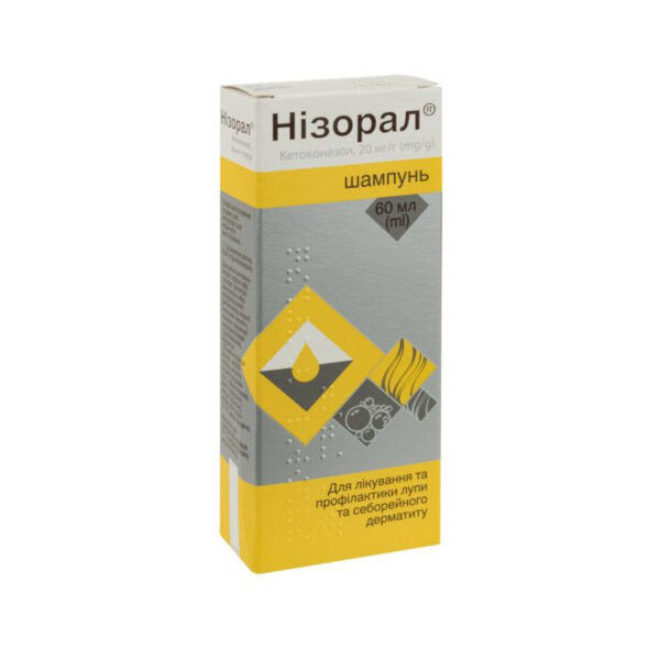 Нізорал шампунь 20 мг/г по 60 мл у флак.