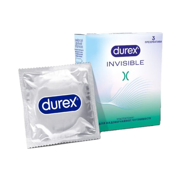 Презервативи латексні Durex Invisible ультратонкі, 3 штуки
