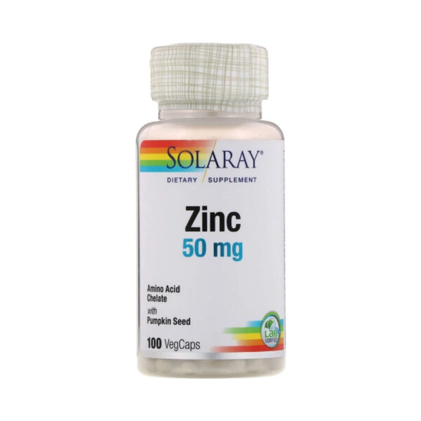 Цинк Solaray Zinc 50 мг, 100 капсул