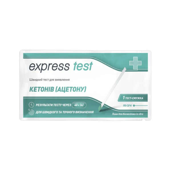 Тест-смужки Express Test для виявлення кетонів у сечі, 1 штука