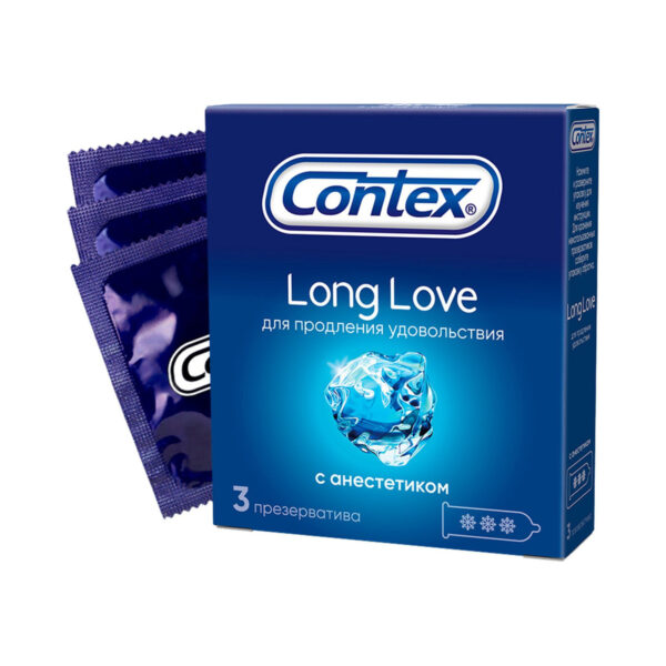 Презервативи латексні Contex Long Love з анестетиком, 3 штуки
