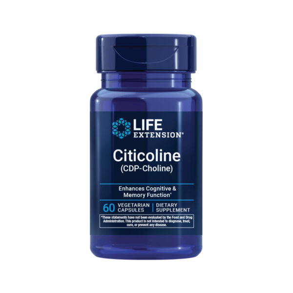 Цитиколін Life Extension CDP Cholin у формі ЦДФ-холіну, 60 вегетаріанських капсул